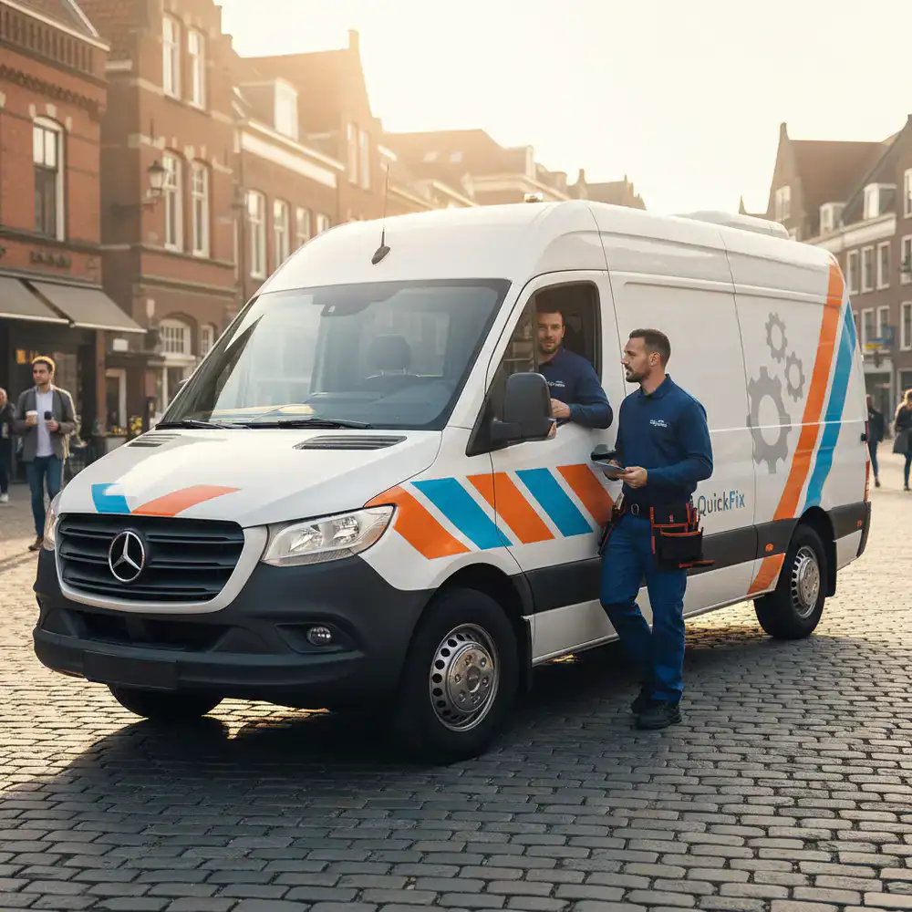 QuickFix Apparaten servicebus klaar voor vertrek